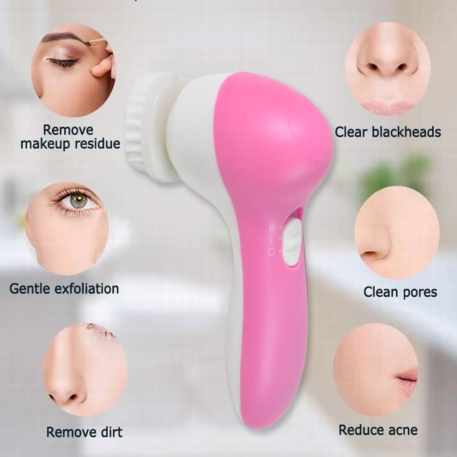 Facial Beauty Brush, Face Massager (1 Pc / With 2 AA Battery Included) thumbnail 3