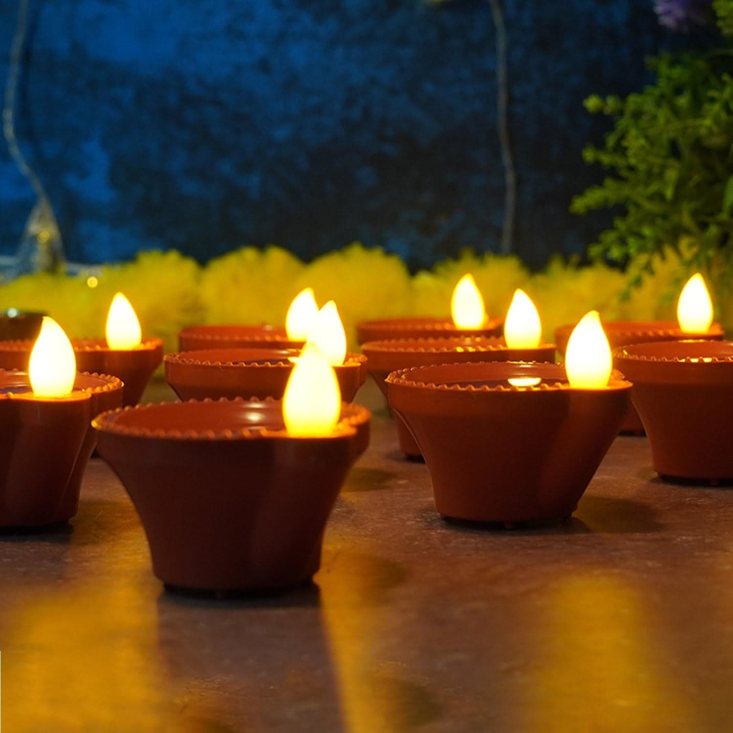 Water Sensor Diyas for Diwali Decoration, Diwali (12 Pcs Set) thumbnail 1