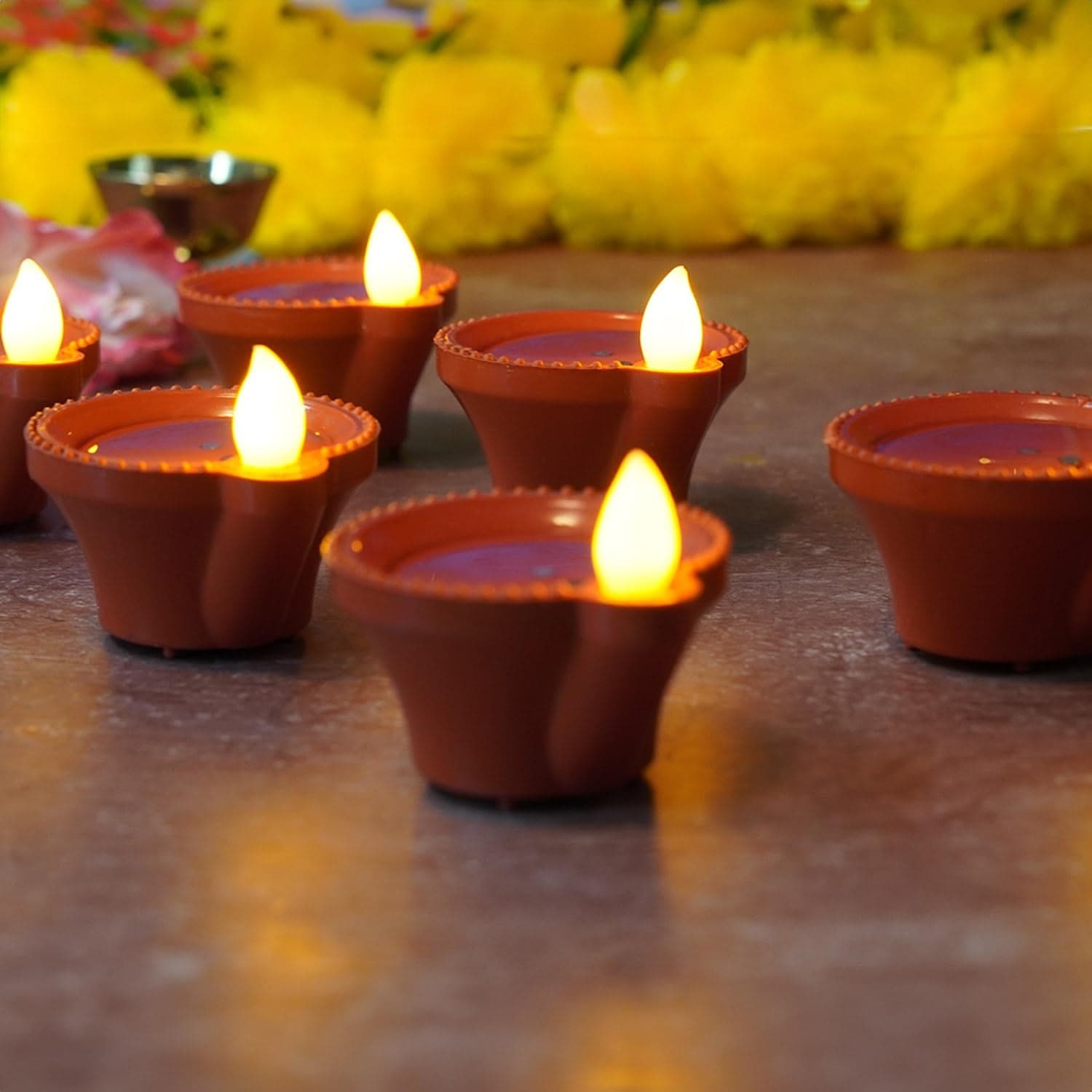 Water Sensor Diyas for Diwali Decoration, Diwali (12 Pcs Set) thumbnail 6