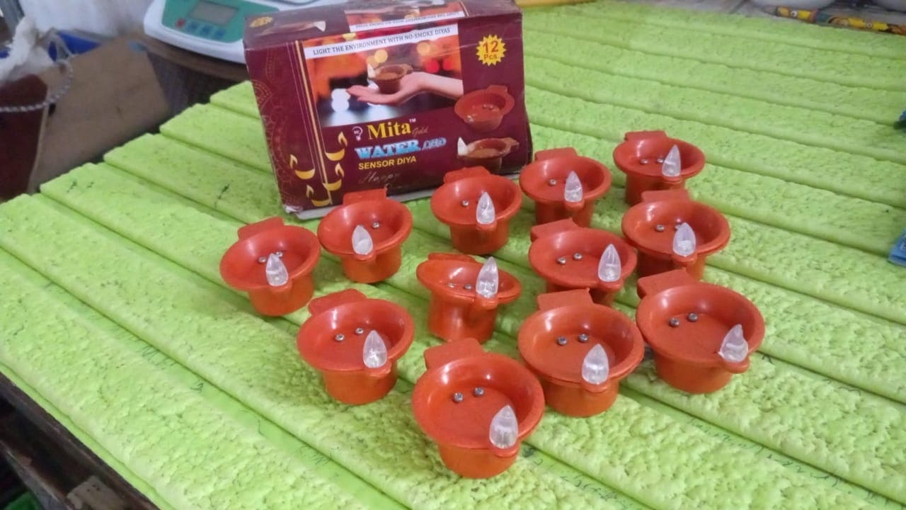 Water Sensor Diyas for Diwali Decoration, Diwali (12 Pcs Set) thumbnail 9