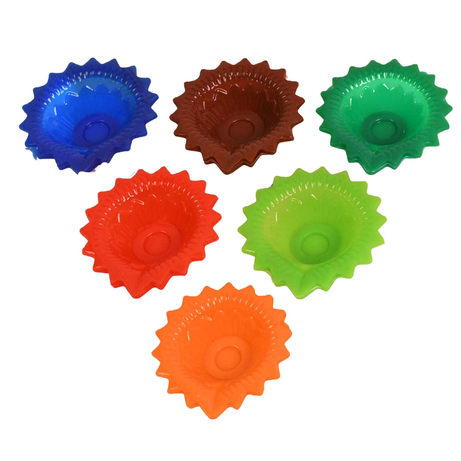 Silicone Diya for Diwali Attractive Design Colourful Diya Combo, Diwali (6 Pcs Set) thumbnail 1