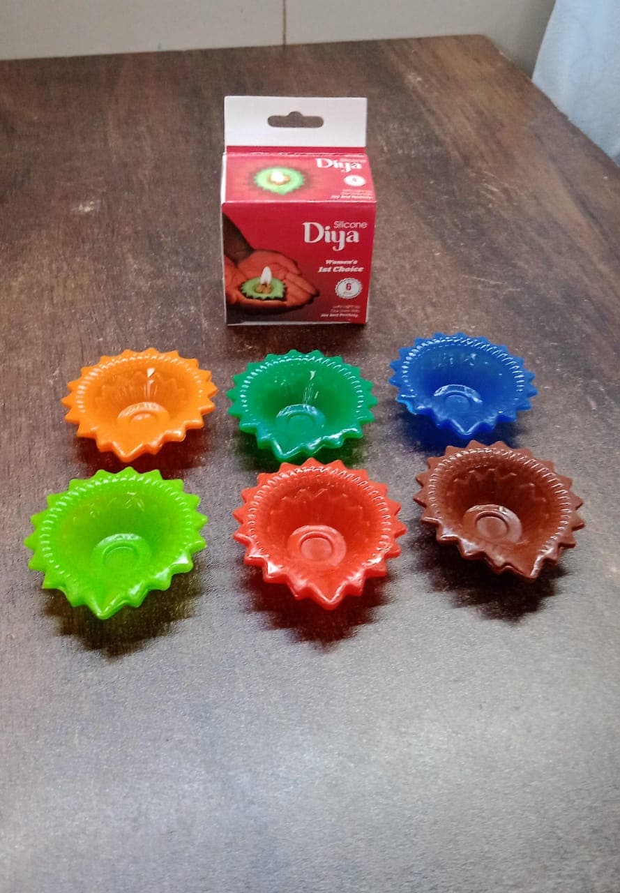 Silicone Diya for Diwali Attractive Design Colourful Diya Combo, Diwali (6 Pcs Set) thumbnail 9