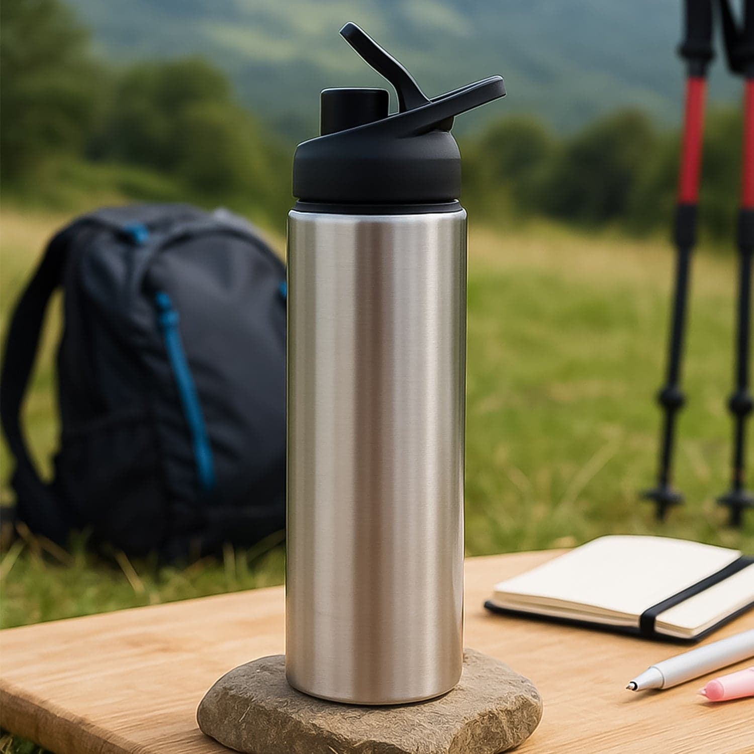 Steel Water Bottle | Sipper Bottle | Fridge Water Bottle Set of 1 (600 ML Approx) thumbnail 1