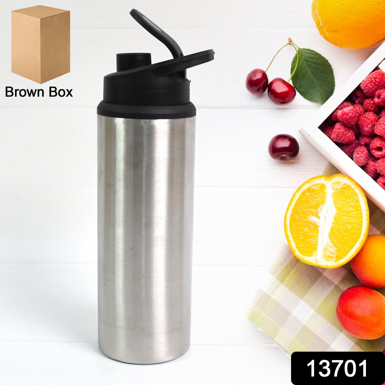 Steel Water Bottle | Sipper Bottle | Fridge Water Bottle Set of 1 (600 ML Approx) thumbnail 2
