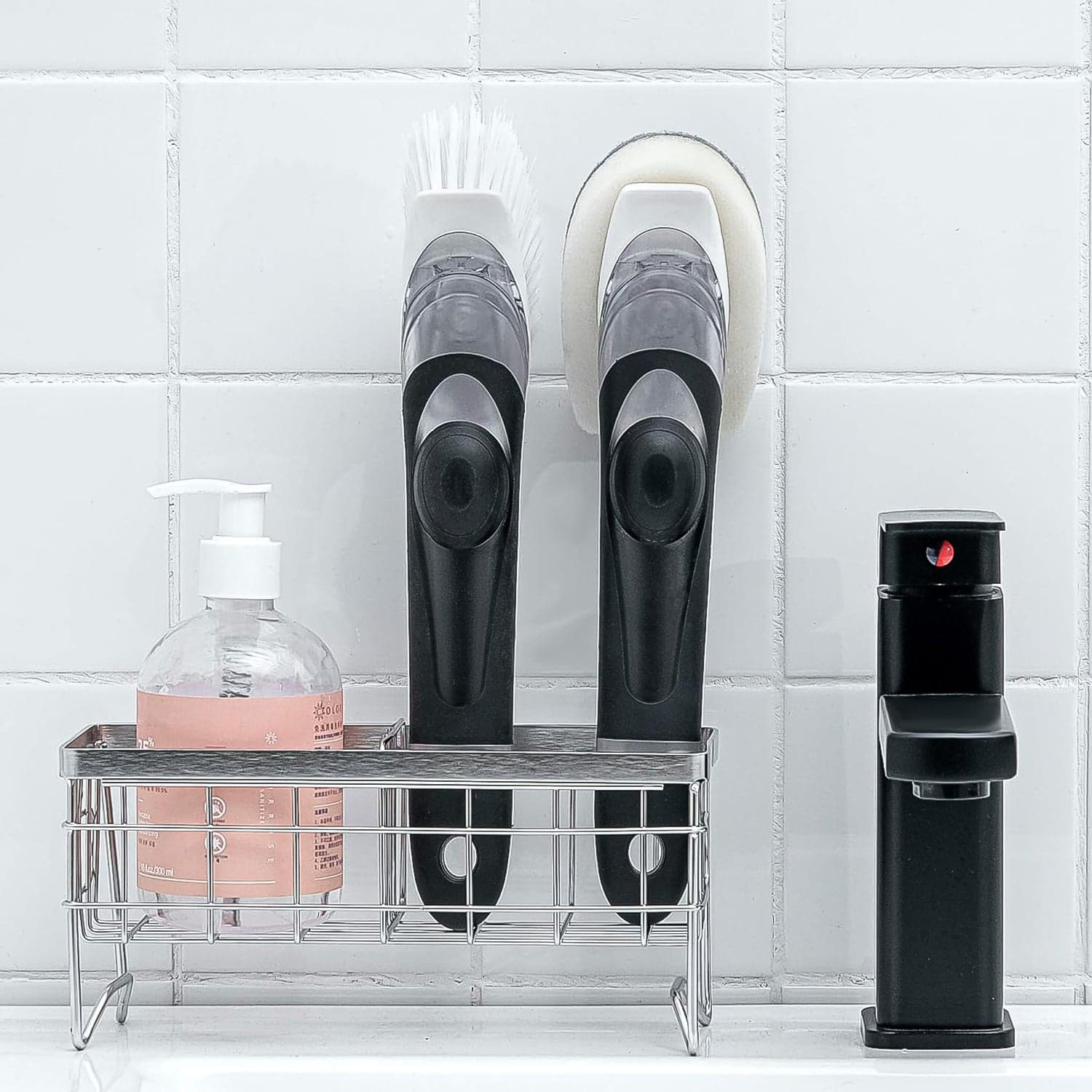 Dish Scrubber With Soap Dispenser, Soap Dispensing Dish Brush Set (1 Set / With Brown Box) thumbnail 6