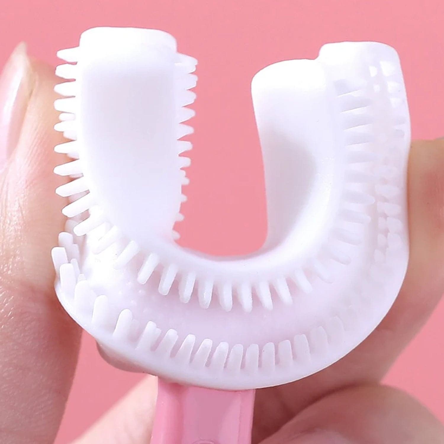 2 In1 U-Shape Silicone Manual Toothbrush & Tongue Scraper Cleaner Brush (1 Pc) thumbnail 4