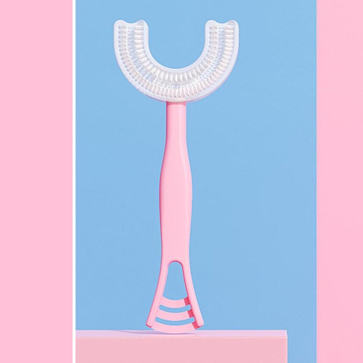 2 In1 U-Shape Silicone Manual Toothbrush & Tongue Scraper Cleaner Brush (1 Pc) thumbnail 6