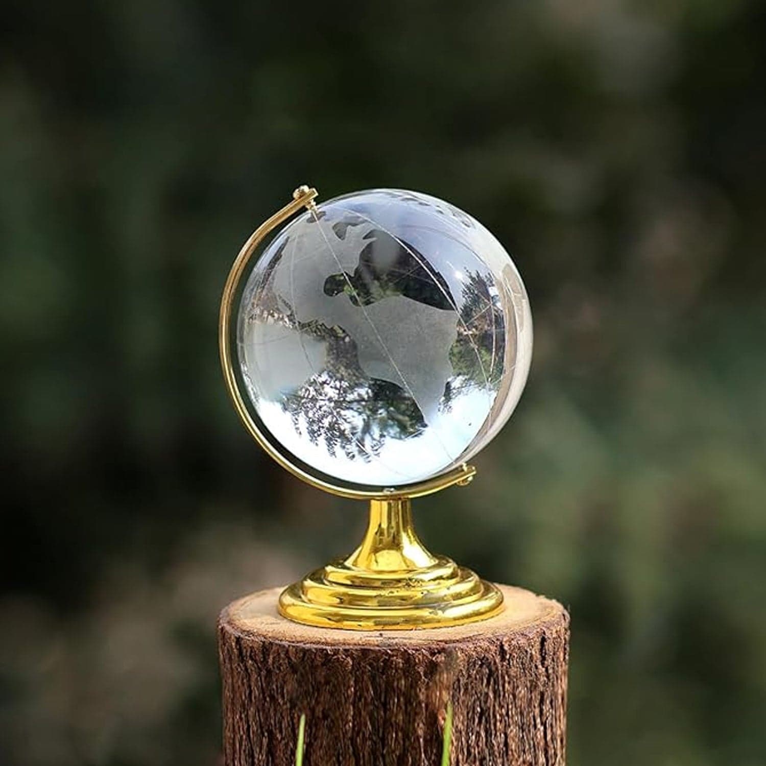 Crystal Globe / World Map 50 mm with Golden Stand (1 Pc) thumbnail 3