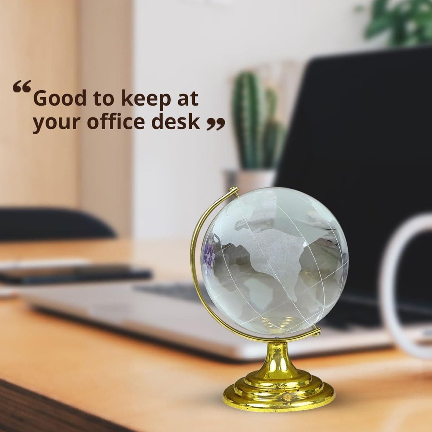 Crystal Globe / World Map 50 mm with Golden Stand (1 Pc) thumbnail 4