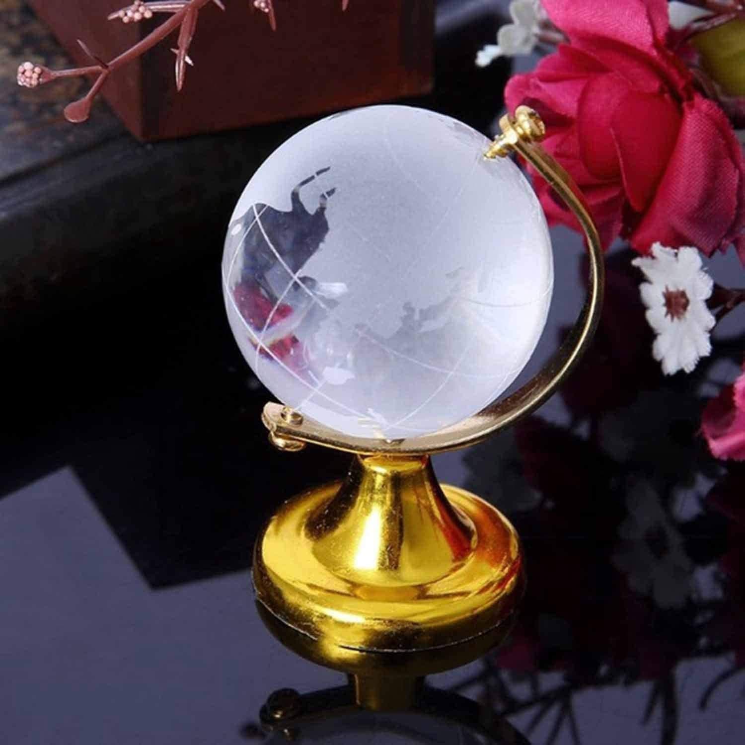Crystal Globe / World Map 50 mm with Golden Stand (1 Pc) thumbnail 6