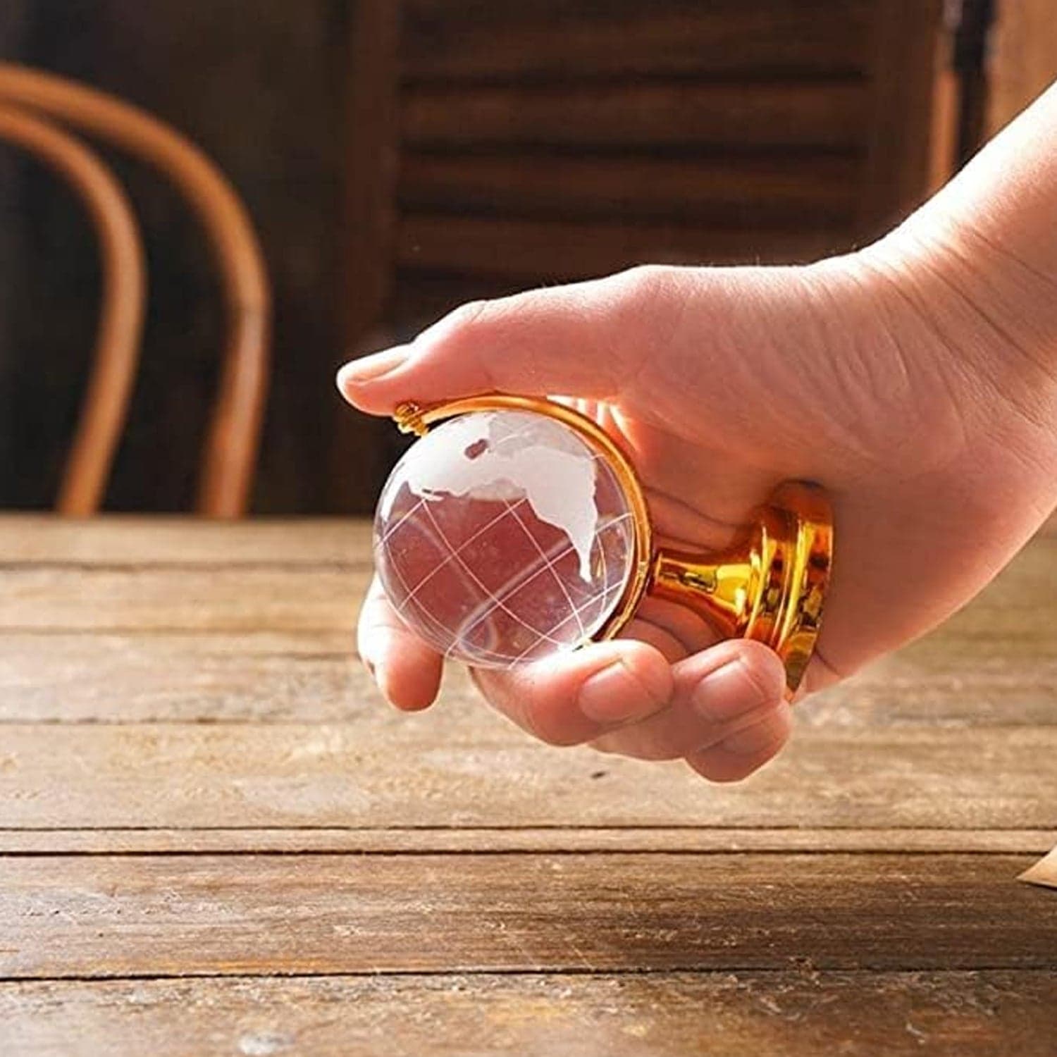 Crystal Globe / World Map 50 mm with Golden Stand (1 Pc) thumbnail 7