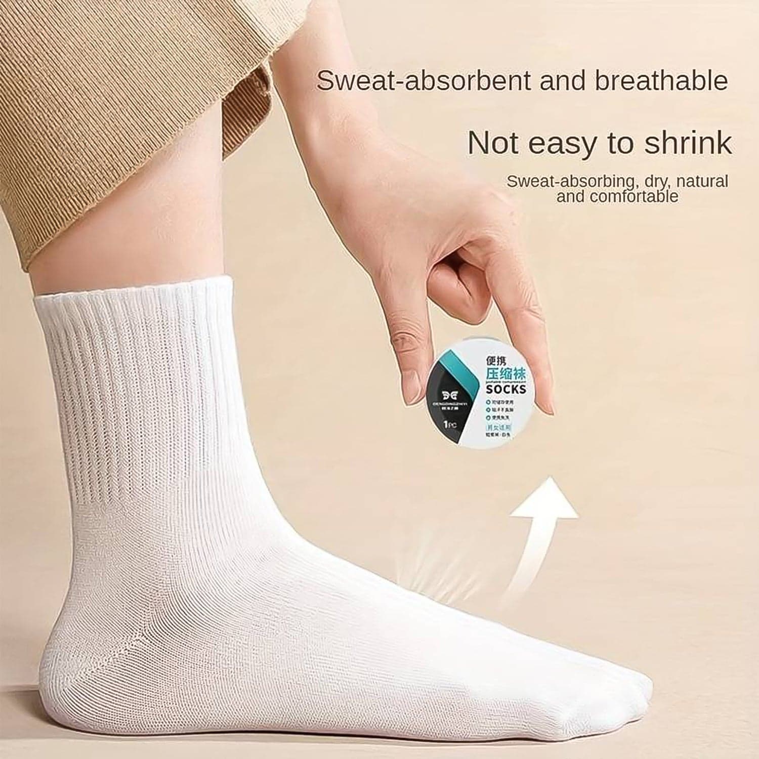 Portable Disposable Socks Outdoor Compression Travel Sock (1 pair) thumbnail 1
