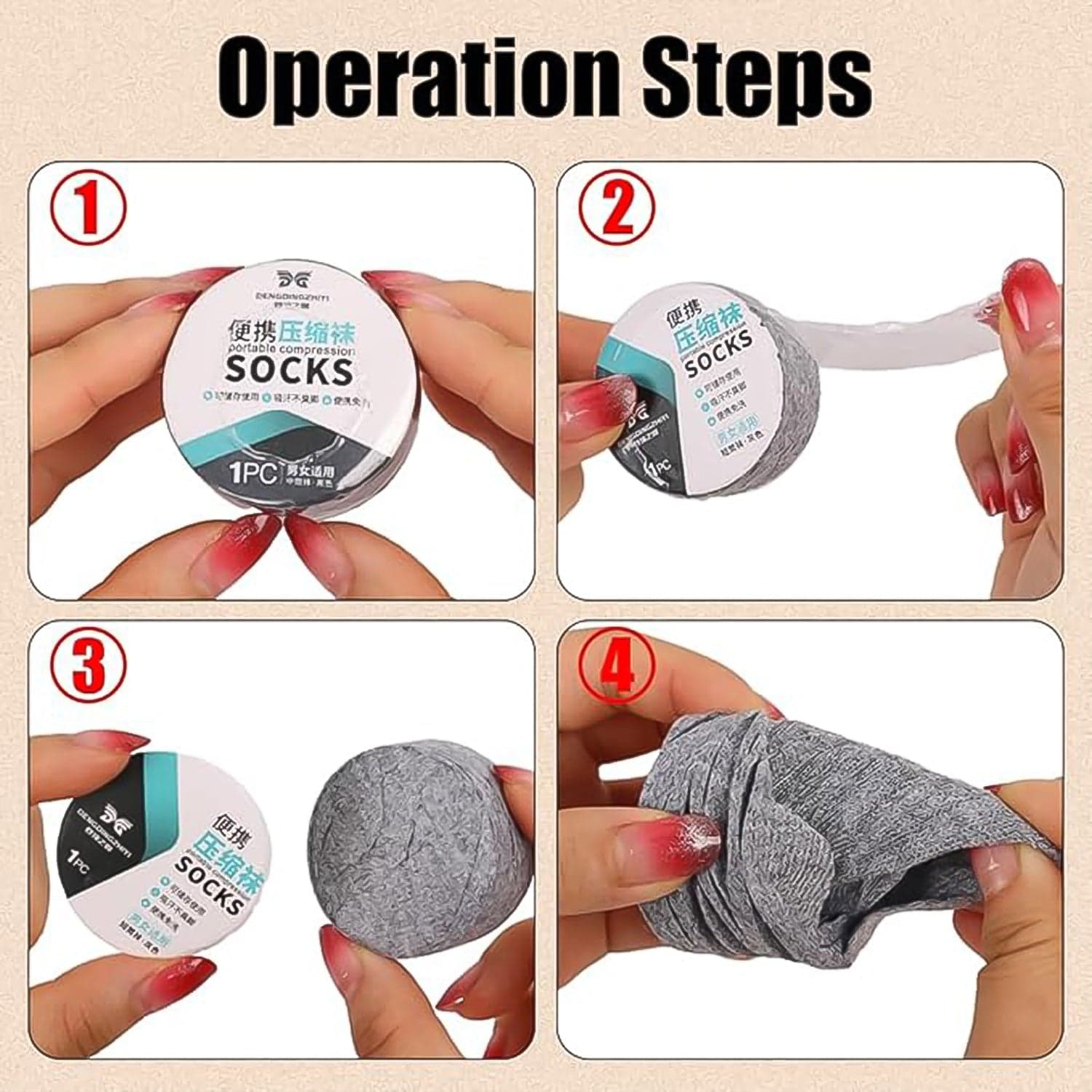 Portable Disposable Socks Outdoor Compression Travel Sock (1 pair) thumbnail 5