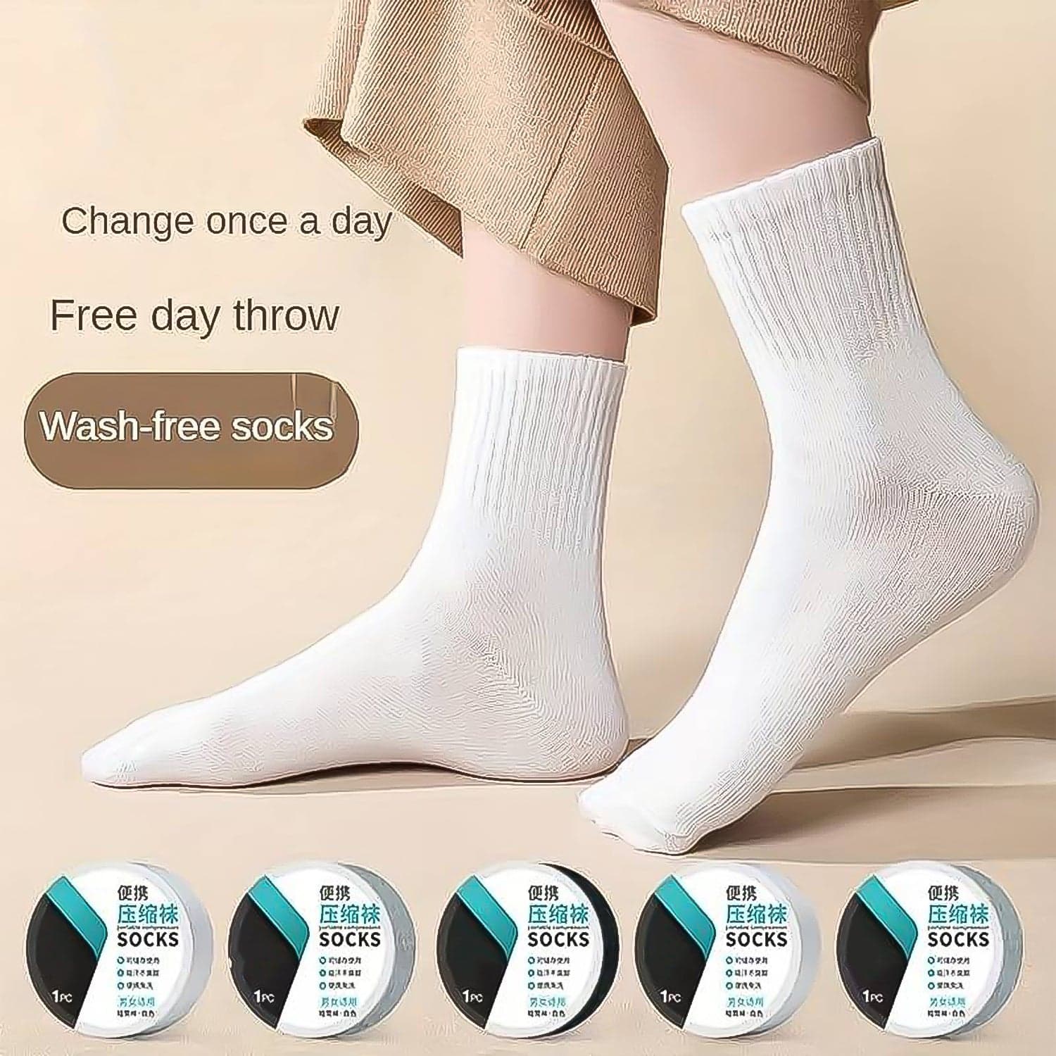 Portable Disposable Socks Outdoor Compression Travel Sock (1 pair) thumbnail 7