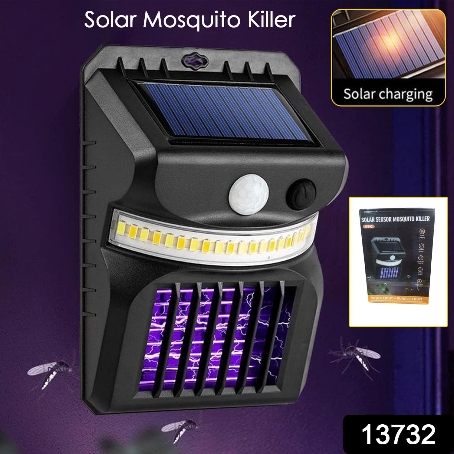 Bug Zapper Outdoor 2 in 1 Solar Mosquito Zapper Lamps (1 Pc) thumbnail 2
