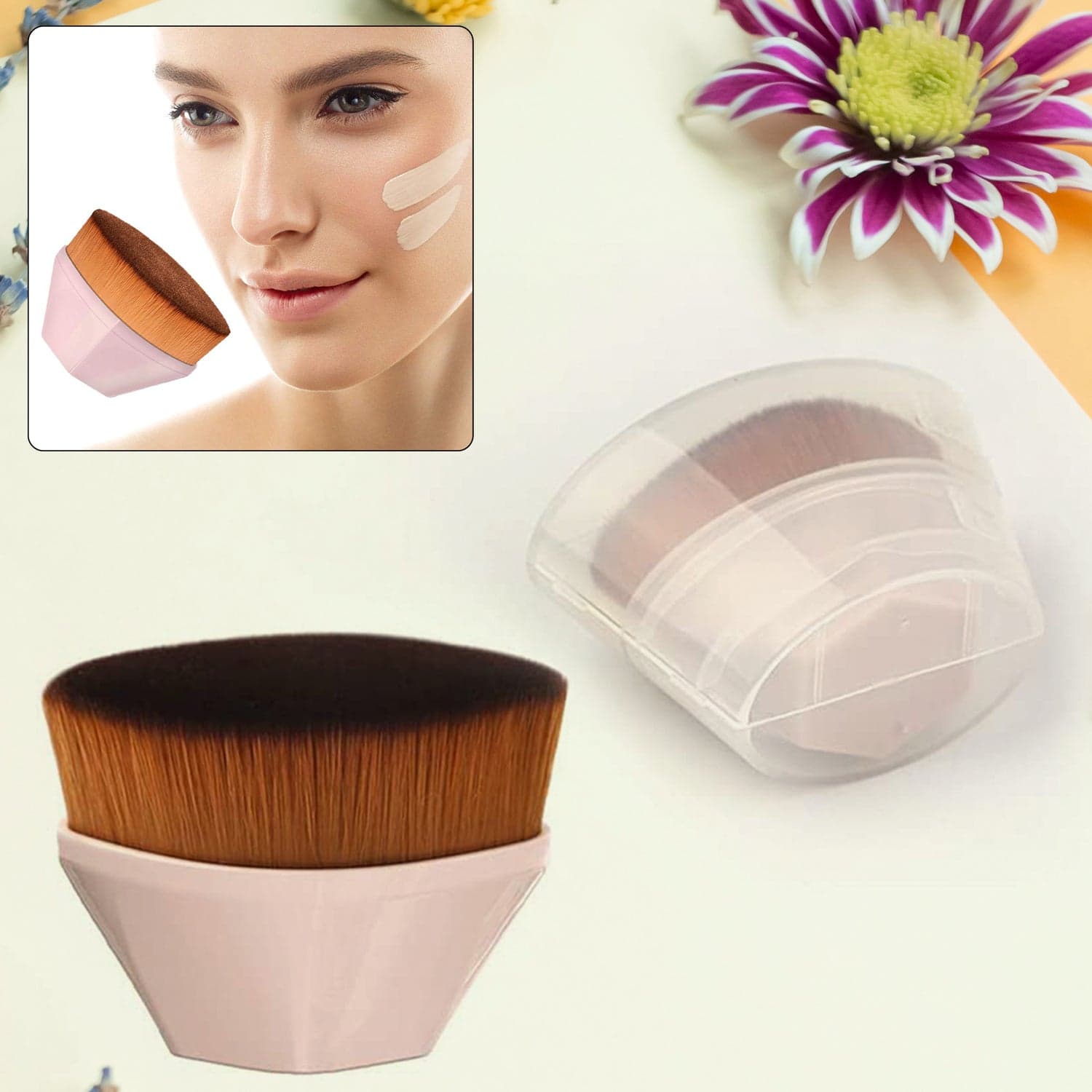 Perfect Foundation Makeup Brush with Portable Case (1 Pc) thumbnail 1