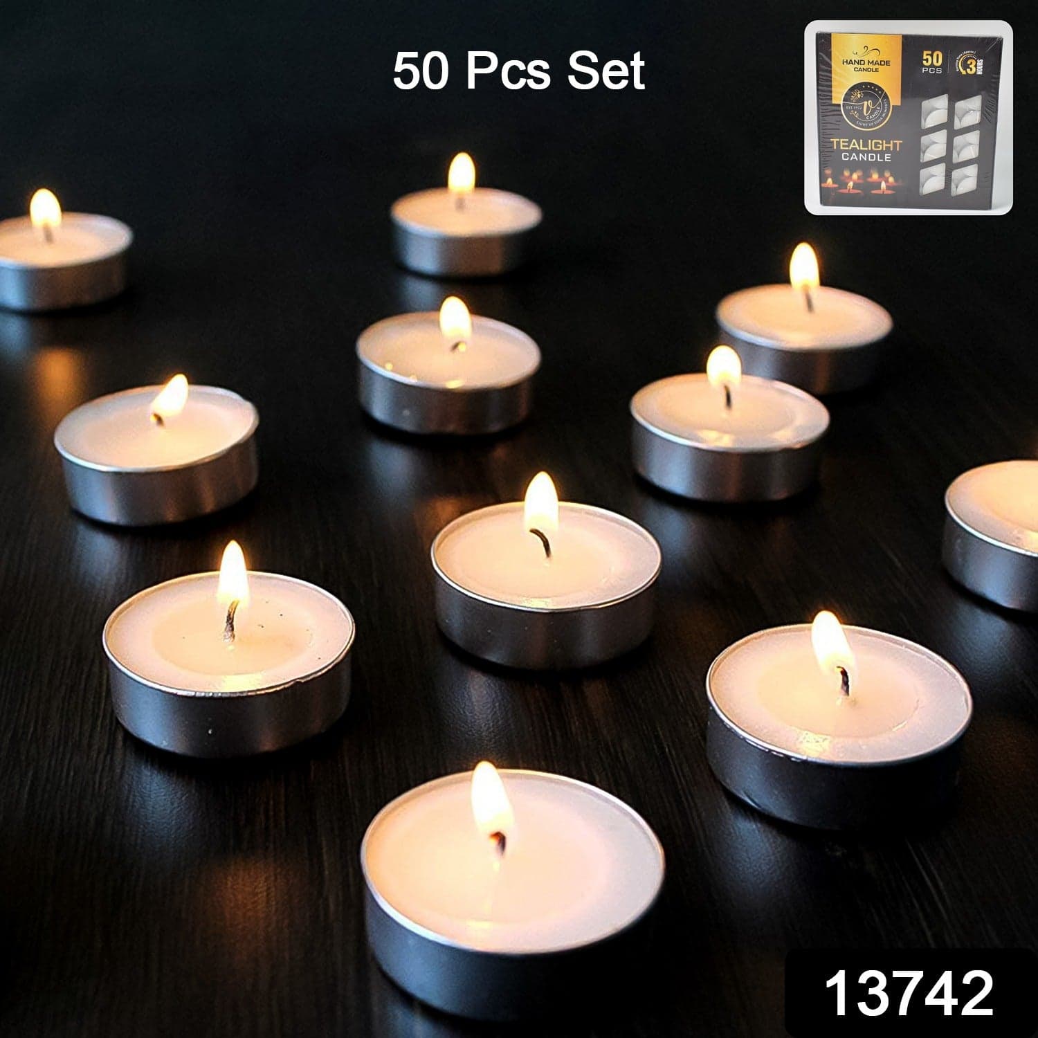 Tealight Candles Set, Smokeless Candles, Diwali (50 Pcs set) thumbnail 2