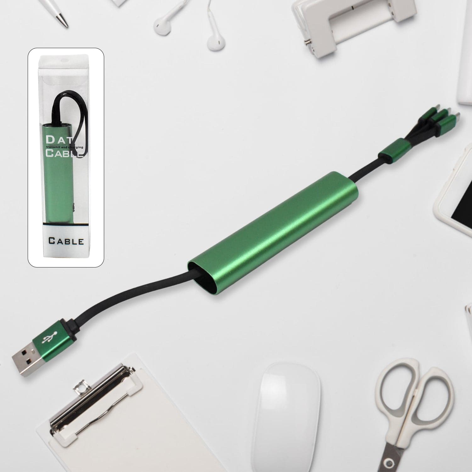Charging Cable, 3 in 1 Extendable, Data transmit & Charging Cable (1 Pc) thumbnail 1