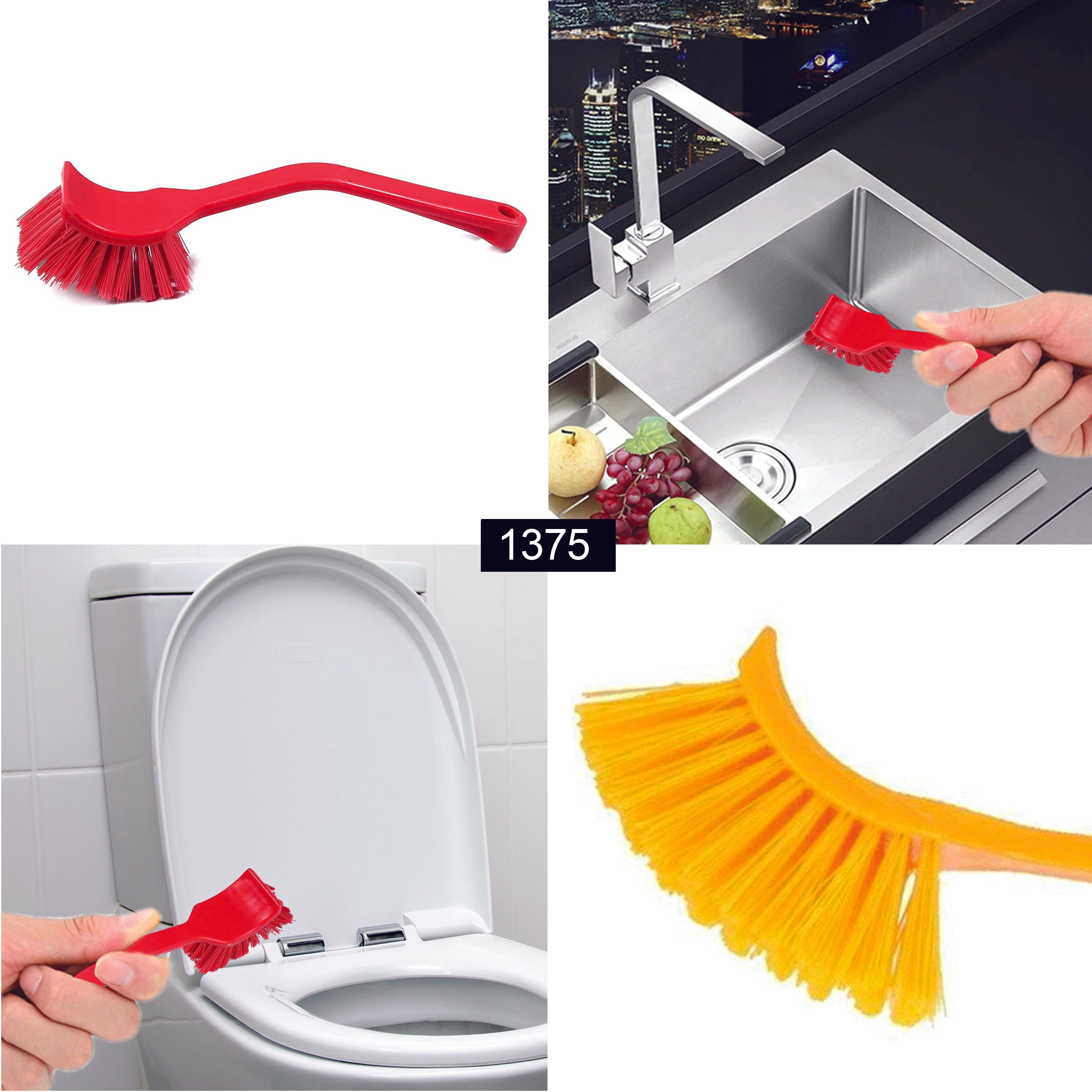 Plastic Wash Basin / Toilet Seat Cleaning Brush (Multicolour) thumbnail 1