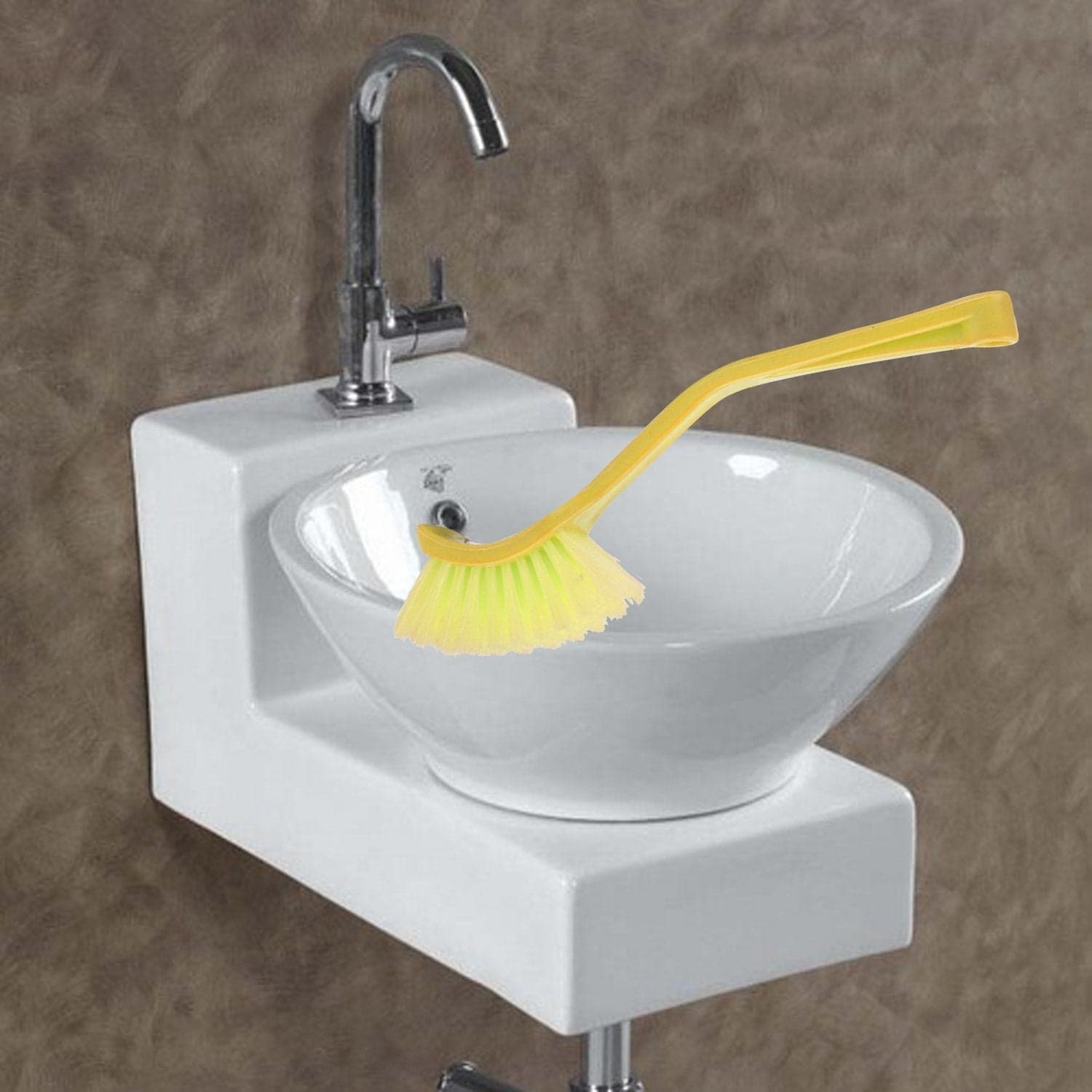 Plastic Wash Basin / Toilet Seat Cleaning Brush (Multicolour) thumbnail 6