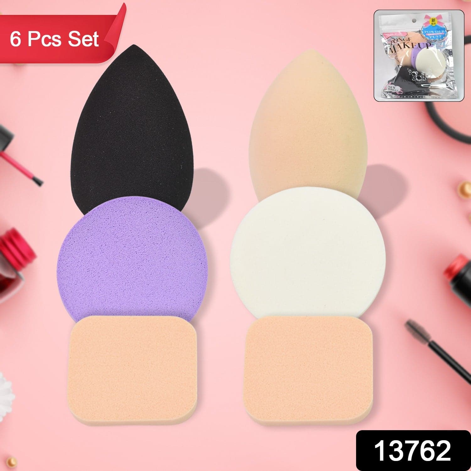 Makeup Sponges Set, Perfect for Liquid, Cream, and Powder (6 Pcs Set) thumbnail 2