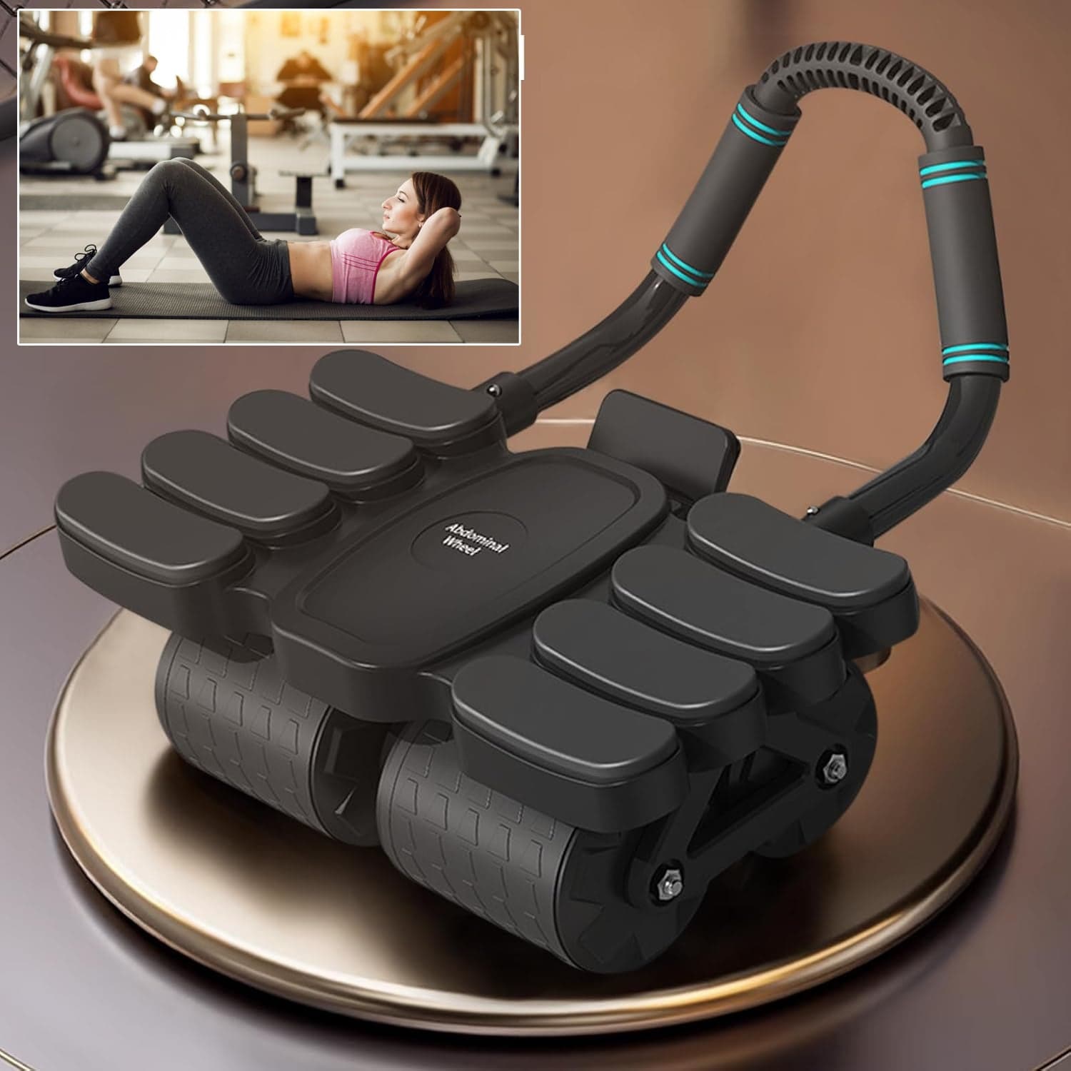 Automatic Rebound Abdominal Wheel with 8 Elbow Supports (1 Pc) thumbnail 1