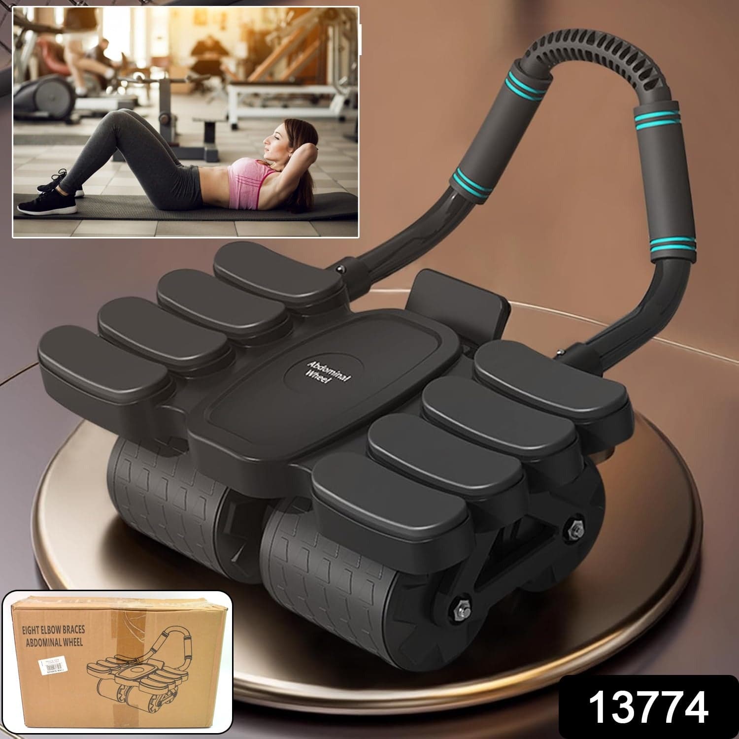 Automatic Rebound Abdominal Wheel with 8 Elbow Supports (1 Pc) thumbnail 2