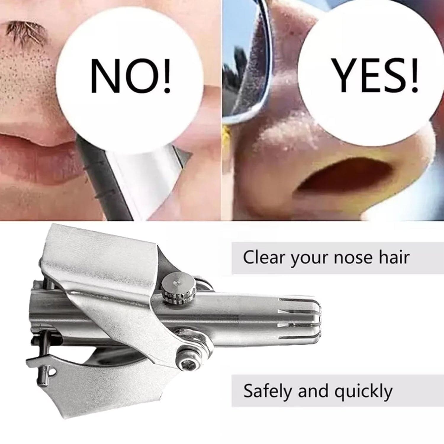 Nose Hair Clipper, Stainless Steel Hair Remover (1 Pc / With Brush & Plastic Case) thumbnail 6