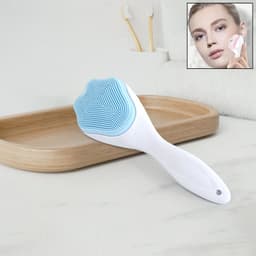 Silicone Face Scrubber Exfoliating Brush, Manual Handheld Facial Cleansing Brush (1 Pc)