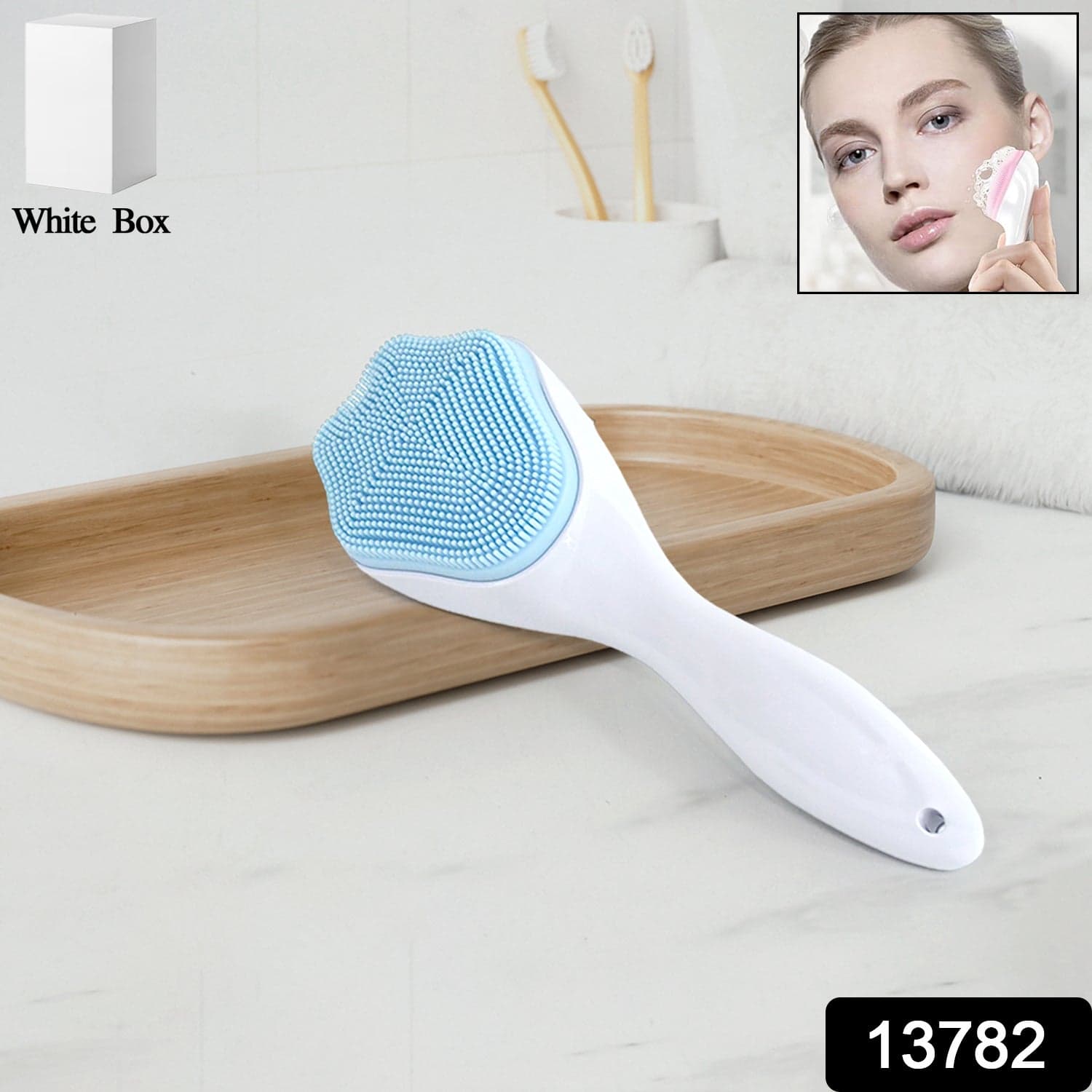 Silicone Face Scrubber Exfoliating Brush, Manual Handheld Facial Cleansing Brush (1 Pc) thumbnail 2