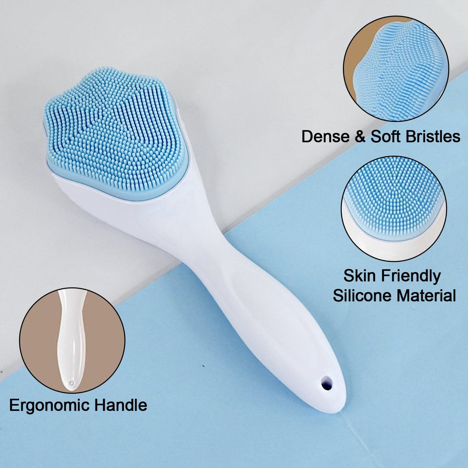 Silicone Face Scrubber Exfoliating Brush, Manual Handheld Facial Cleansing Brush (1 Pc) thumbnail 3