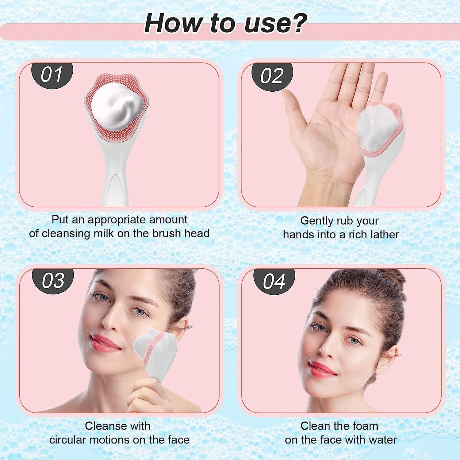 Silicone Face Scrubber Exfoliating Brush, Manual Handheld Facial Cleansing Brush (1 Pc) thumbnail 7