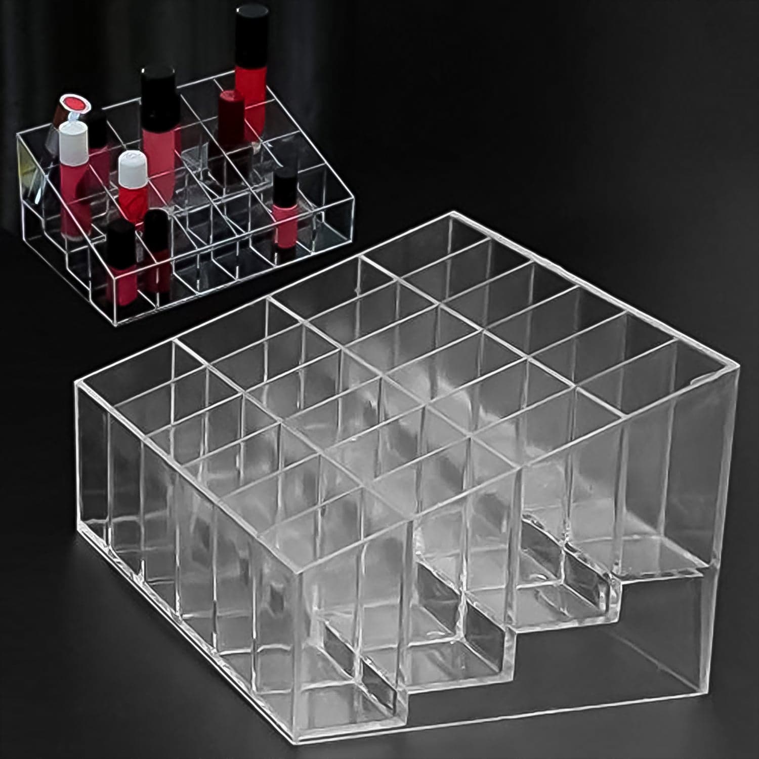 24 Hole Stand Trapezoid Holder Makeup Brushes Set Lipstick Holder Case Tools (1 Pc) thumbnail 5