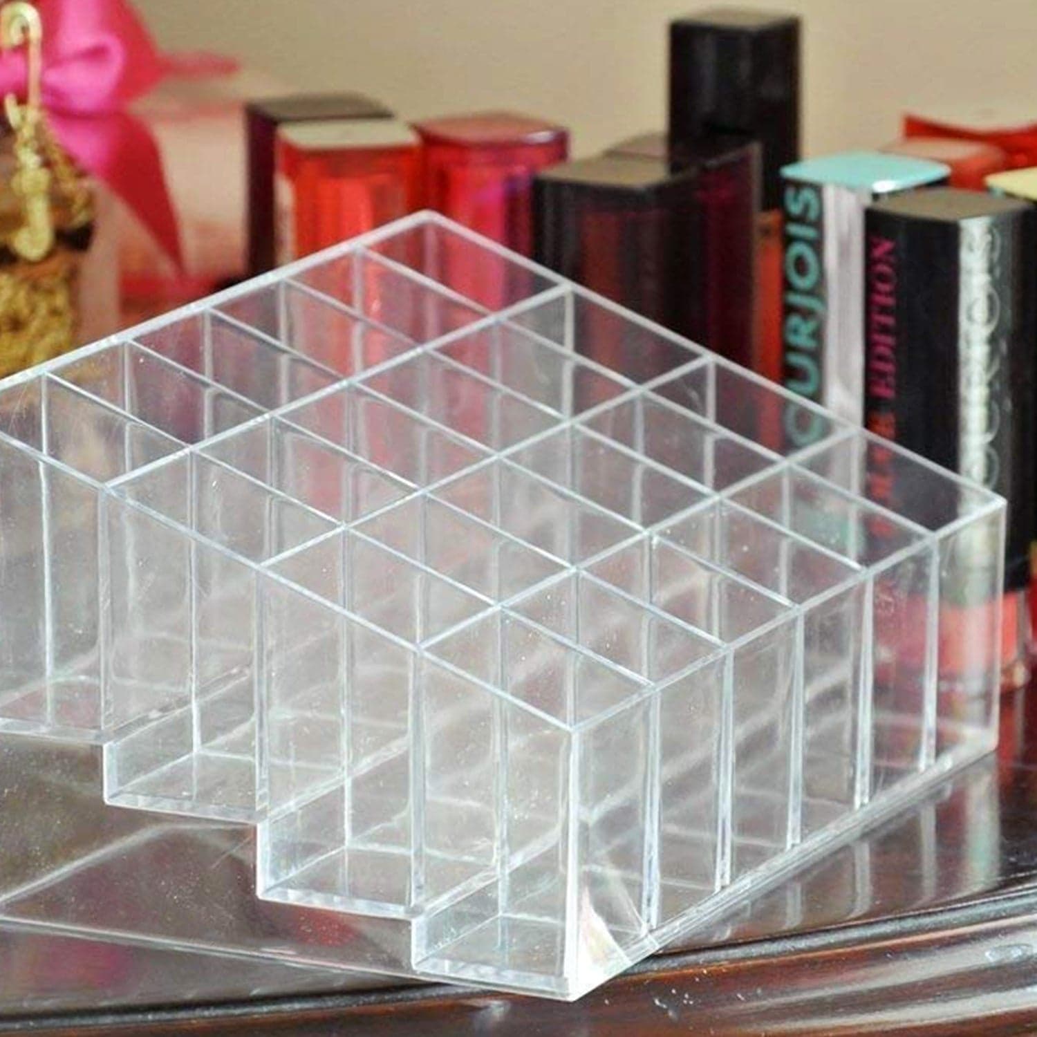 24 Hole Stand Trapezoid Holder Makeup Brushes Set Lipstick Holder Case Tools (1 Pc) thumbnail 6