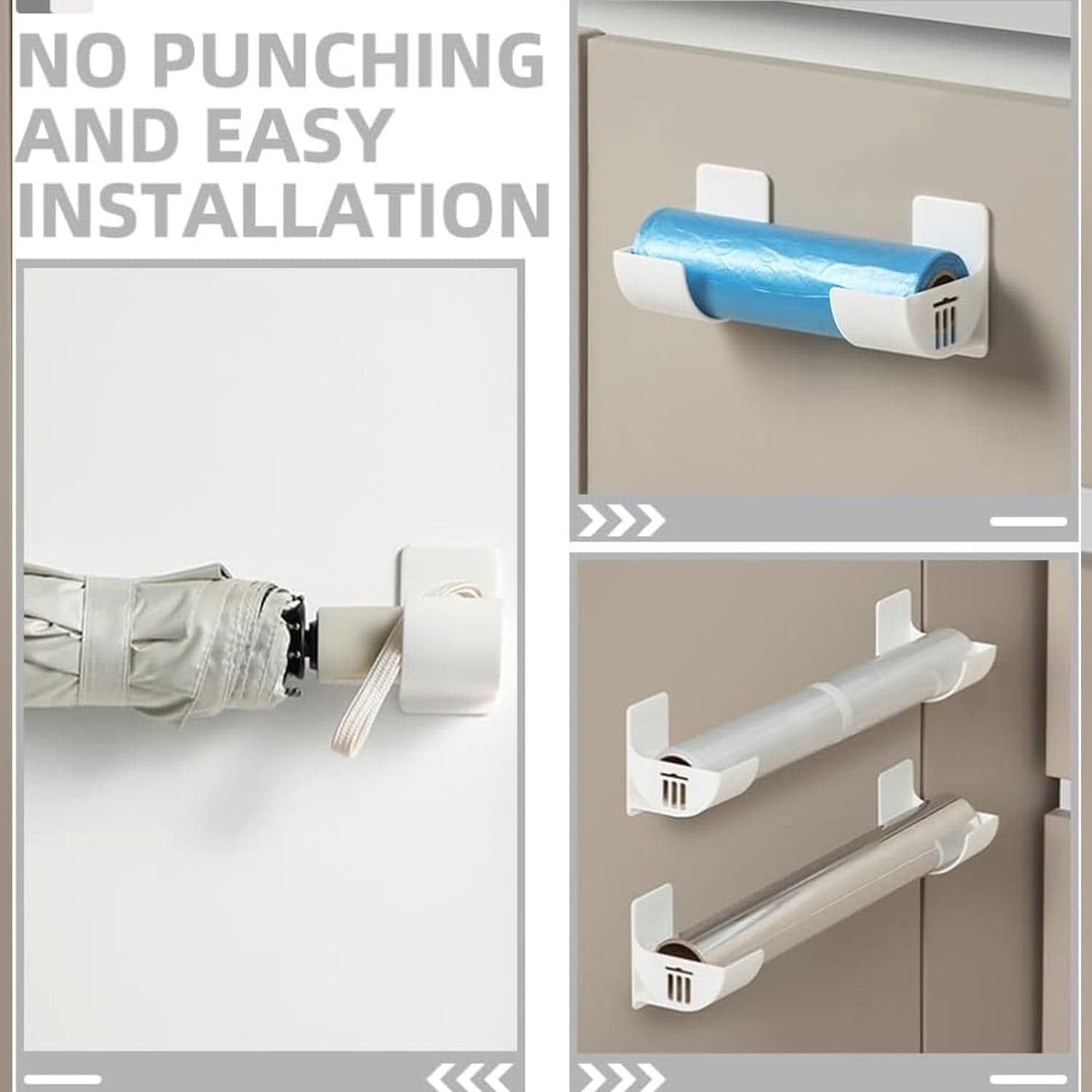Trash Bag Holder, Wall Mounted Trash Bags Storage Rack (1 Pair) thumbnail 4