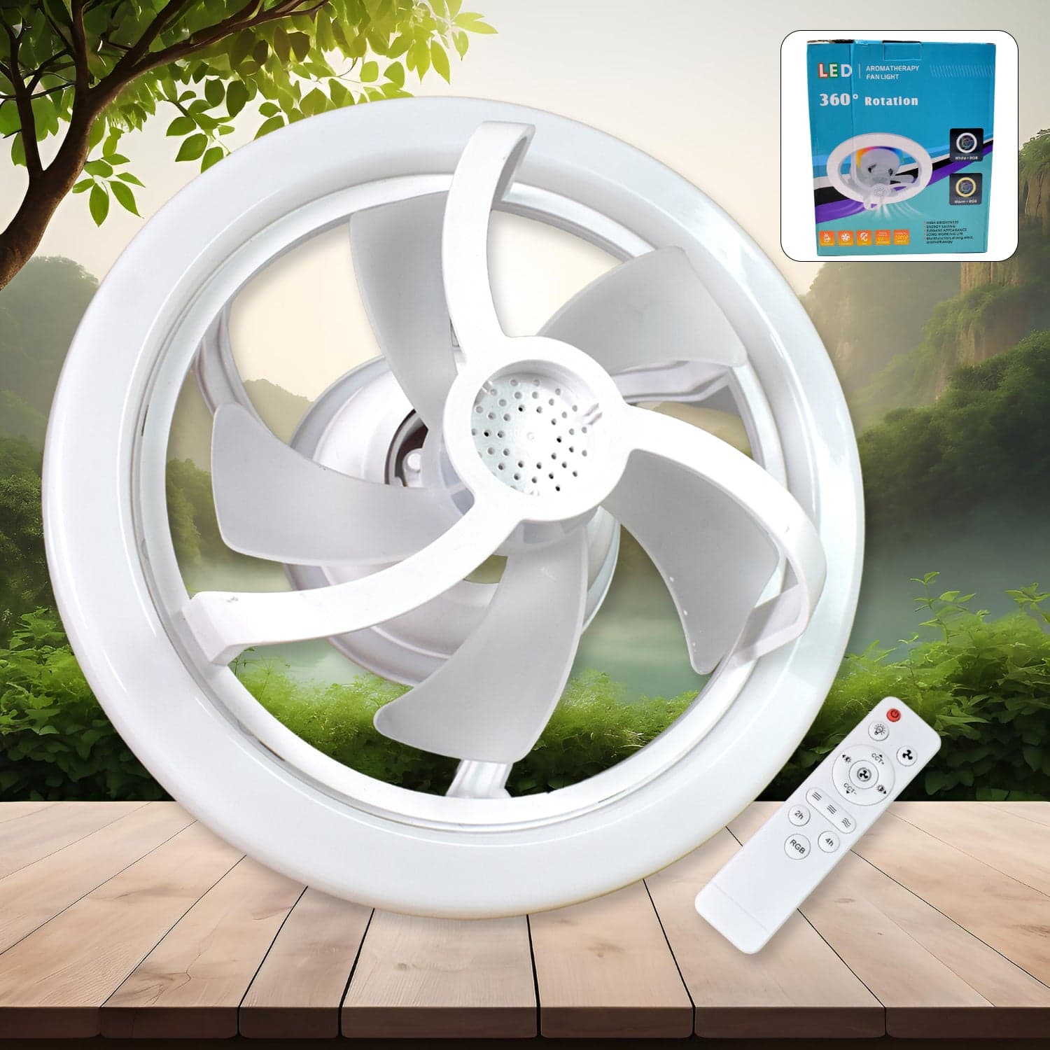 360° Rotation Ceiling Fan Light Smart Fan with Remote Control (1 Pc) thumbnail 1