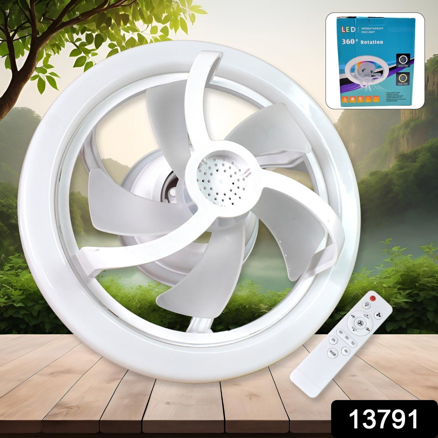 360° Rotation Ceiling Fan Light Smart Fan with Remote Control (1 Pc) thumbnail 2
