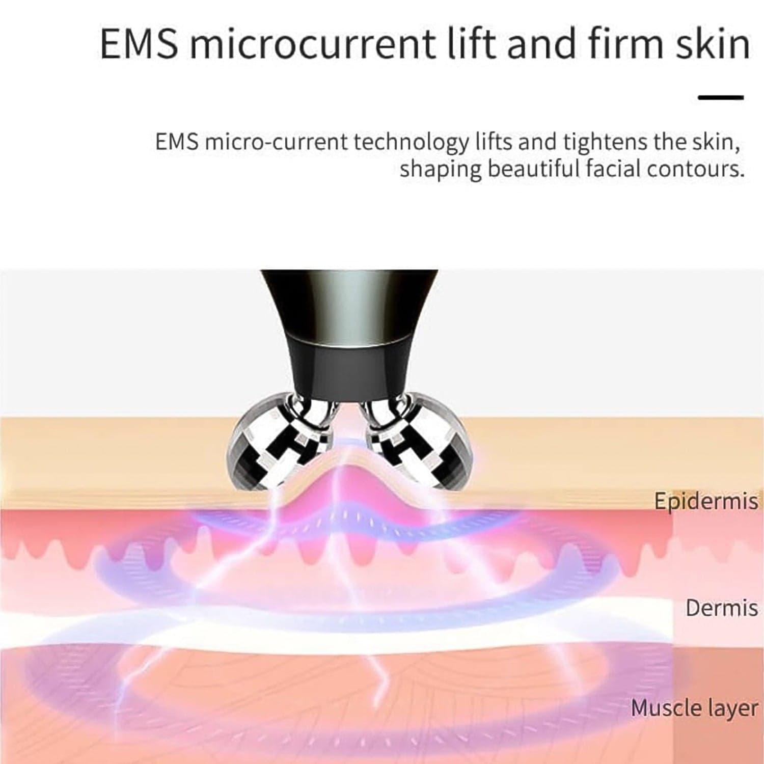 Microcurrent- Facial- Device, Micro current Face Massager Roller (1 Pc) thumbnail 4