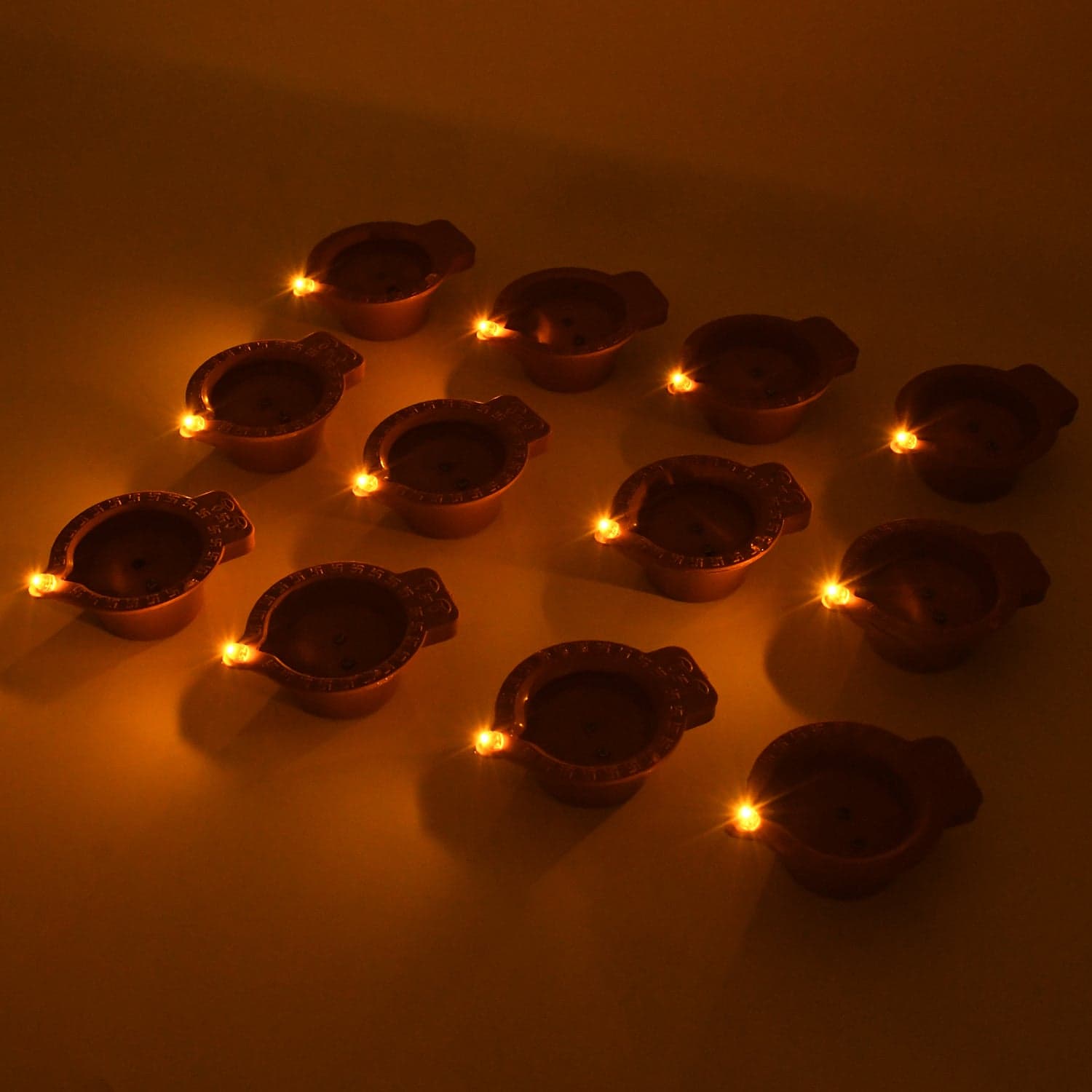Flower Water Sensor Diyas for Diwali Decoration, Diwali (12 Pcs Set) thumbnail 3