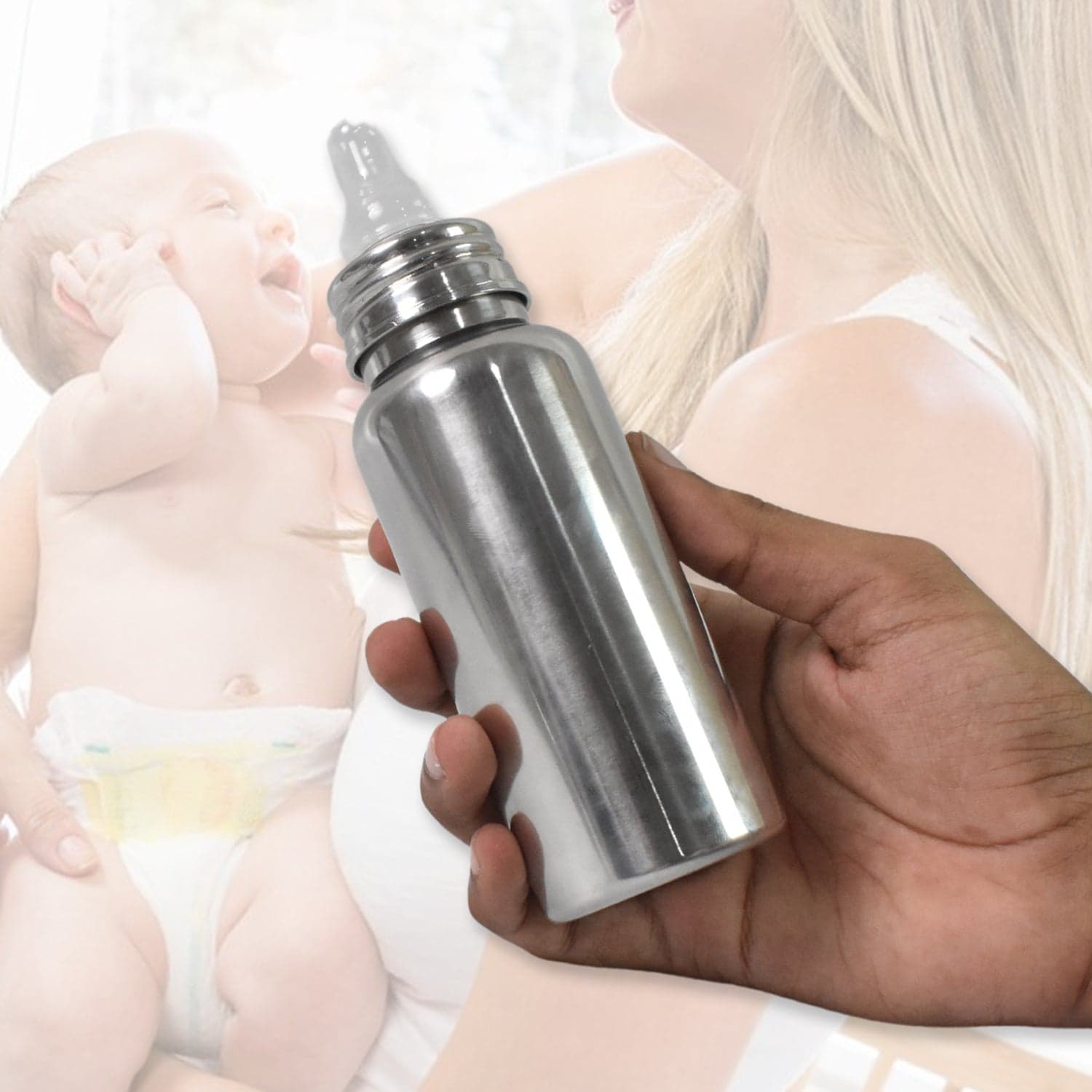 Stainless Steel Baby Feeding Bottle, Milk Feeding (250 ML) thumbnail 3