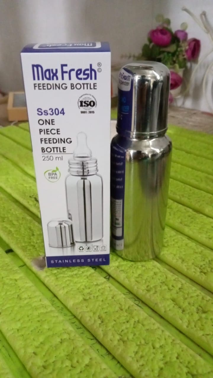 Stainless Steel Baby Feeding Bottle, Milk Feeding (250 ML) thumbnail 7