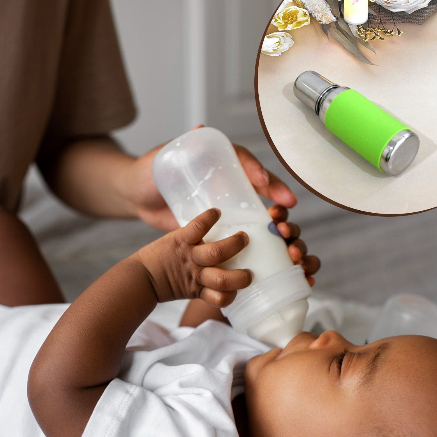 Stainless Steel Baby Feeding Bottle, Milk Feeding Bottle With Silicove Grip Cover (250 Ml) thumbnail 3