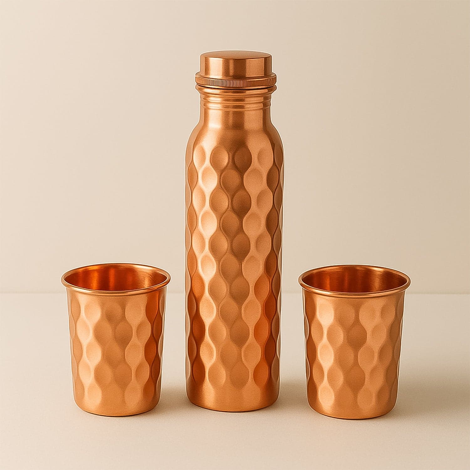 Copper Water Bottle 2 Glasses with Gift Box (3 Pcs Set) thumbnail 1
