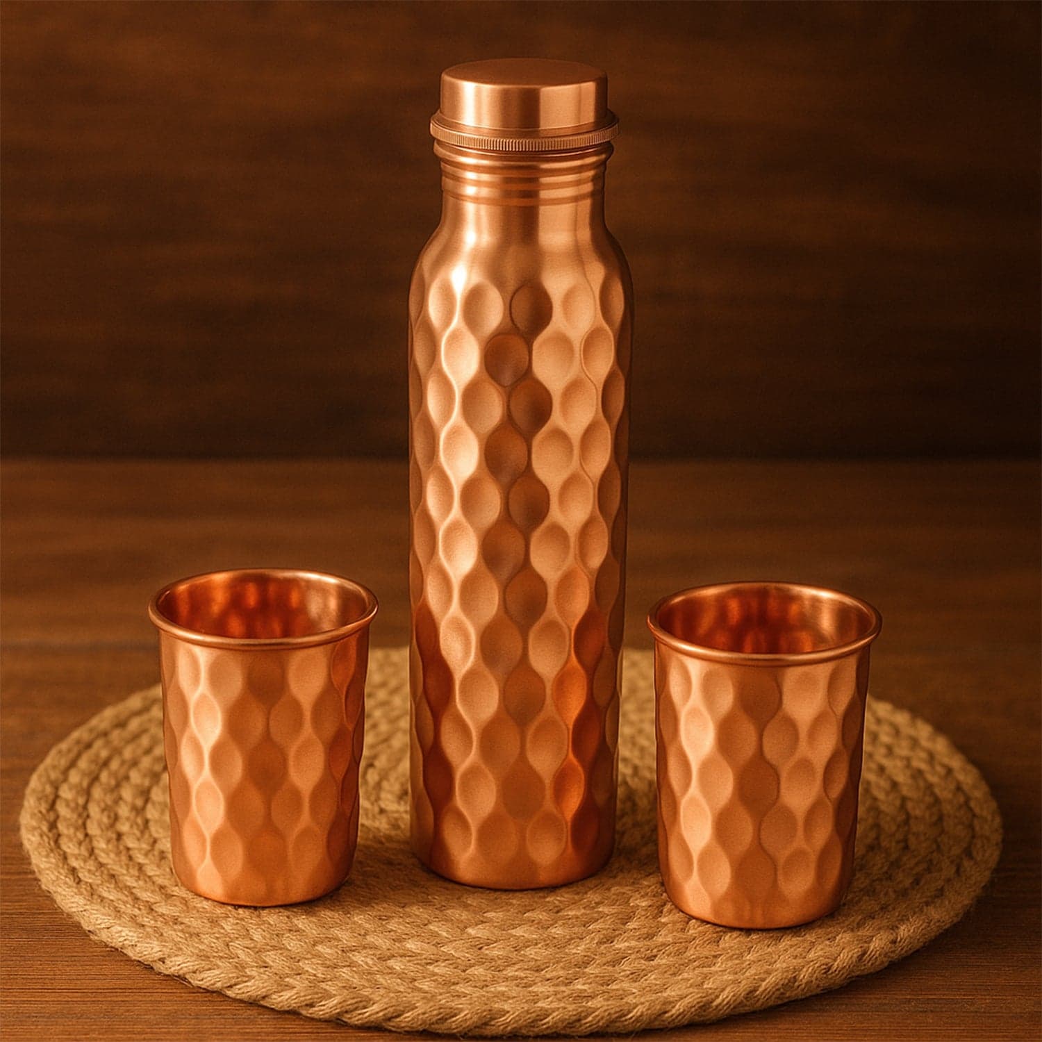 Copper Water Bottle 2 Glasses with Gift Box (3 Pcs Set) thumbnail 6