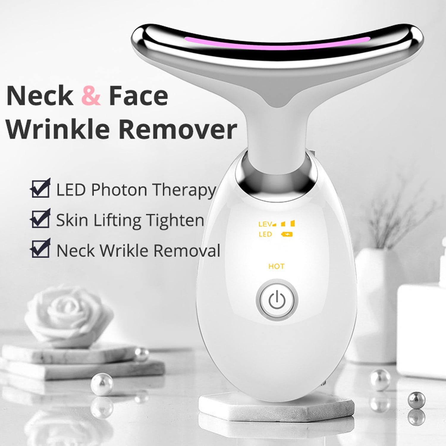 Electric Face Massager Wrinkle Remover LED Photon Face Beauty Device (1 Pc / Plastic) thumbnail 7