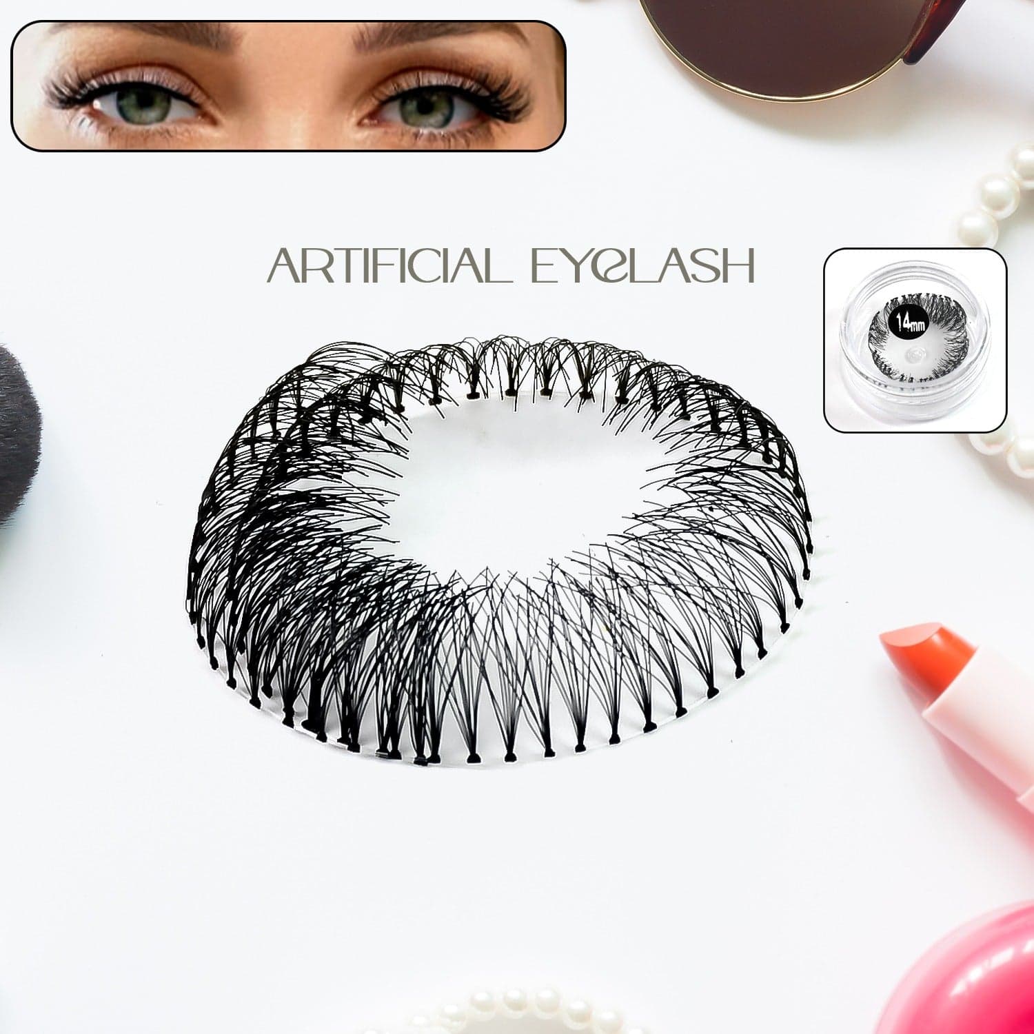 Artificial / Fake Eyelash Extensions Natural & Lightweight (1 Pc / 14 Mm) thumbnail 1