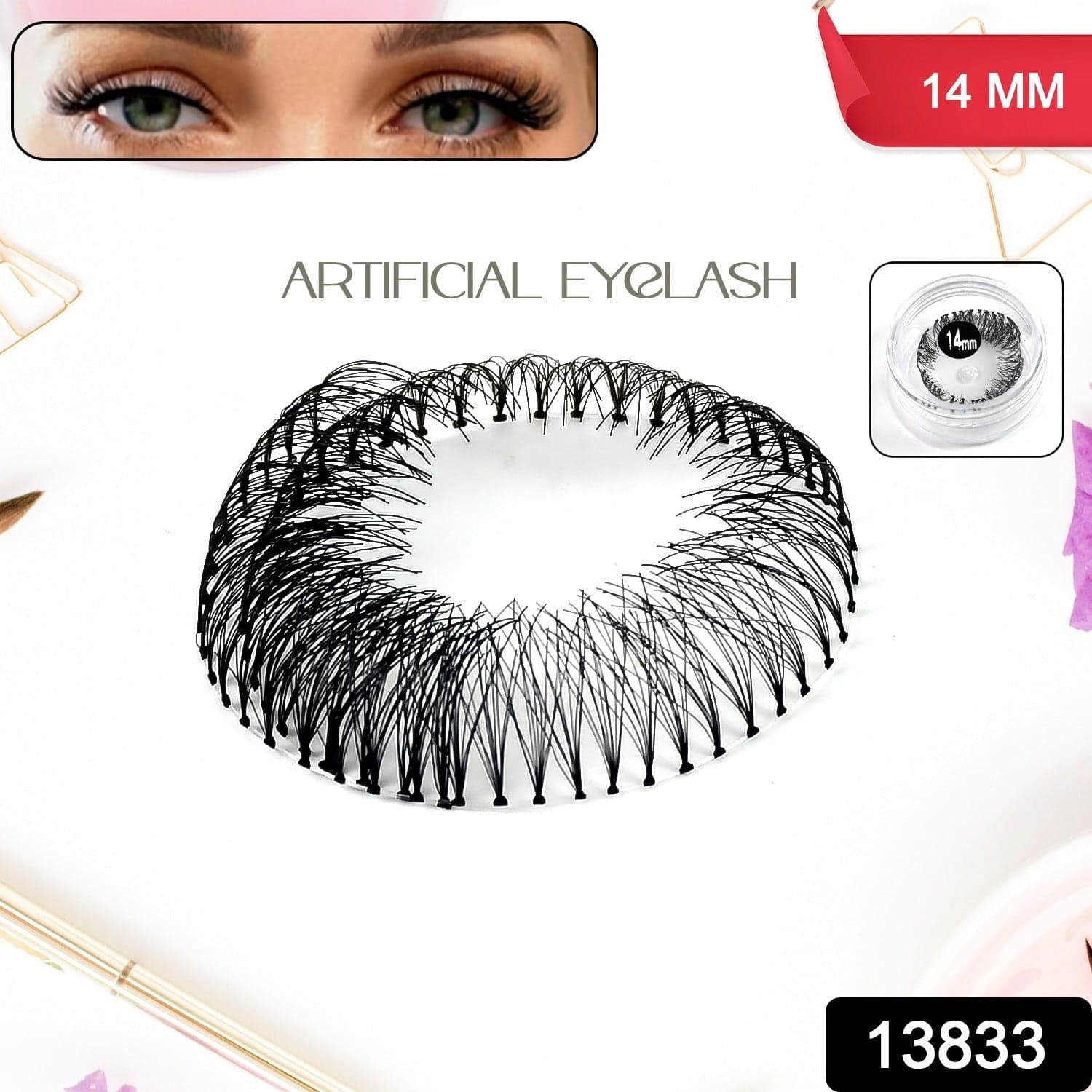 Artificial / Fake Eyelash Extensions Natural & Lightweight (1 Pc / 14 Mm) thumbnail 2
