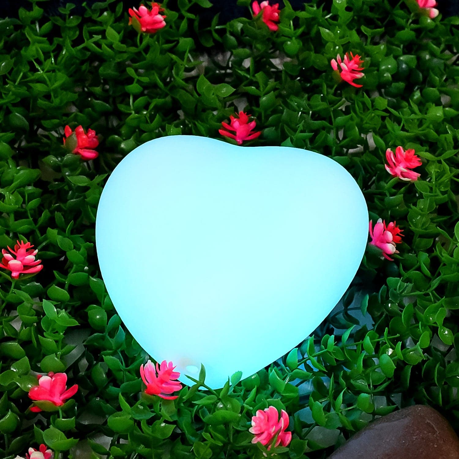 3D Heart Shape Moon Night Lamp with Plastic Stand (13 x12 Cm / 1 Pc) thumbnail 3