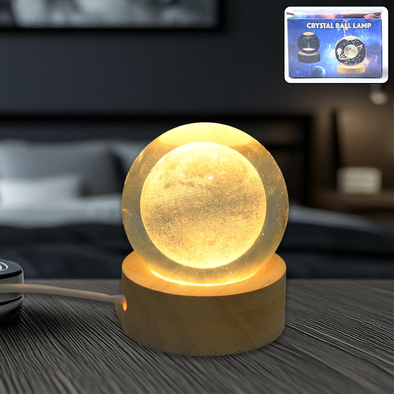 3D Crystal Ball lamps With Base (1 Pc / Mix Design) thumbnail 11
