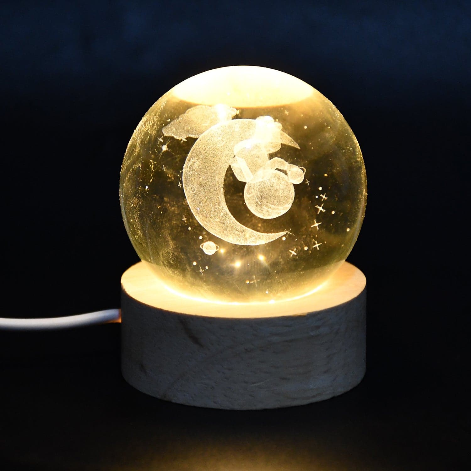 3D Crystal Ball lamps With Base (1 Pc / Mix Design) thumbnail 5